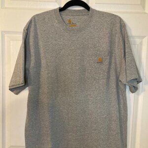 CARHARTT Men’s Short Sleeve Pocket T Shirt -Heather Gray Original Fit Size L